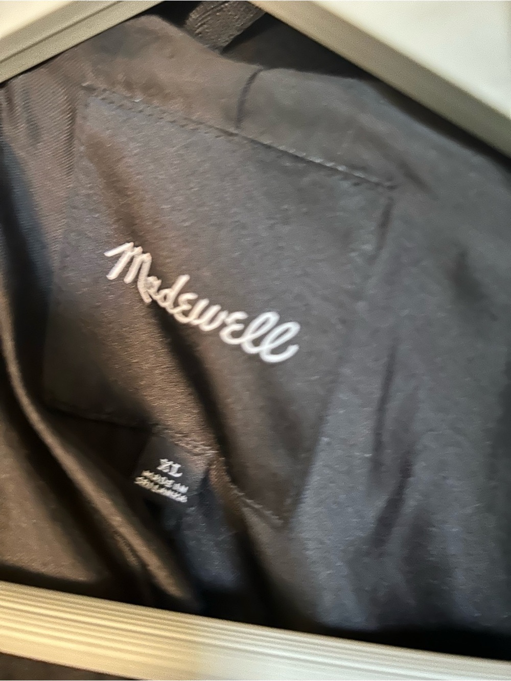 Madewell Black Wool Blend Zip Front Coat - Picture 3 of 5